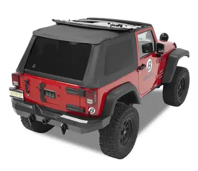 Bestop Replace-A-Top for Trektop Hardware For Jeep 2007-2018 Wrangler JK 2 Door Tinted Black Diamond Fabric Bestop