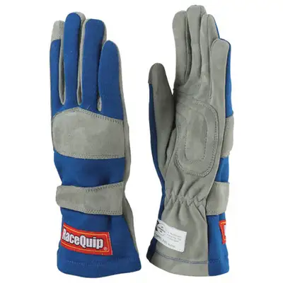 Racequip 351 Series 1 Layer Nomex Race Gloves Sfi 3.3/ 1 Certified; Blue Xlarge