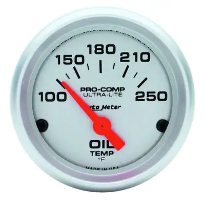 AutoMeter 2-1/16 In. Oil Temperature, 100-250 Fahrenheit, Ultra-Lite