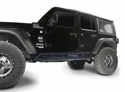 Steinjager Steinjäger Armor Wrangler JL 2018 to Present Rock Sliders 4 Door JLU Texturized Black