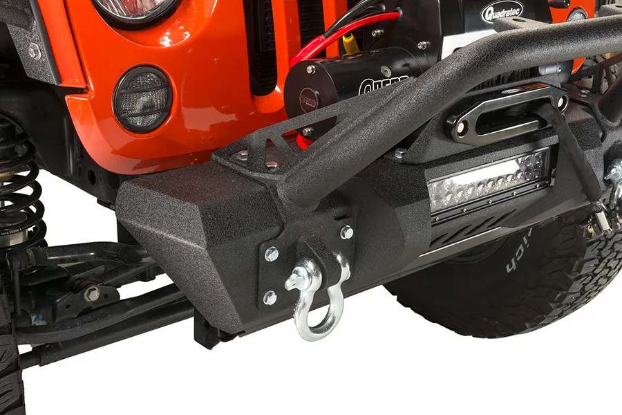 Jeep JK Front Stubby Winch Bumper W/Tube Guard 07-18 Wranger JK Black Texured Powercoated Fishbone Offroad product image