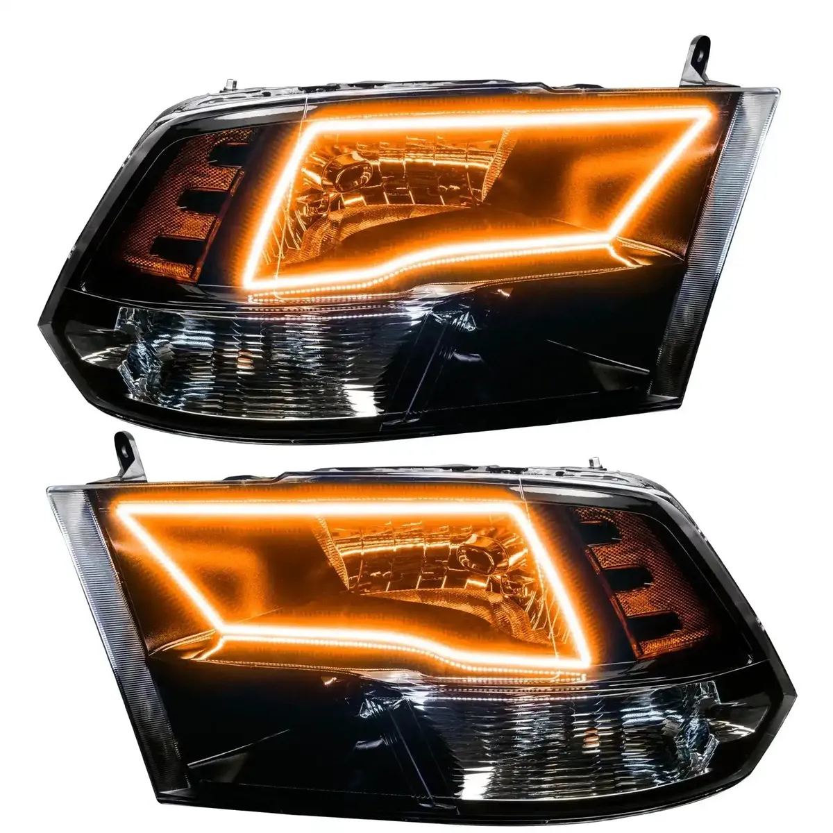 Oracle Lighting 2009-2018 RAM 1500 Sport Pre-Assembled ColorShift W Switchback Halo Heaqdlights - Black Housing product image