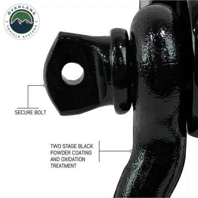 Overland Vehicle Systems Receiver Hitch D-Ring Receiver Mount Recovery Shackle Overland Vehicle Systems