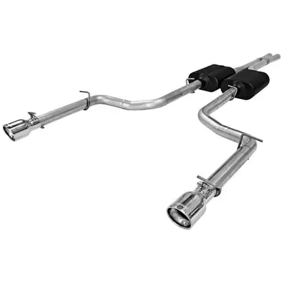 Flowmaster 05-10 Dodge Magnum RT Charger RT Chrysler 300C 5.7L Incl. AWD 2.50in Mandrel Bent Tubing Super 40 Series Mufflers Scavenger X-Pipe 4.00in Logo Embossed Tips American Thunder DOR 409S Stainless Steel