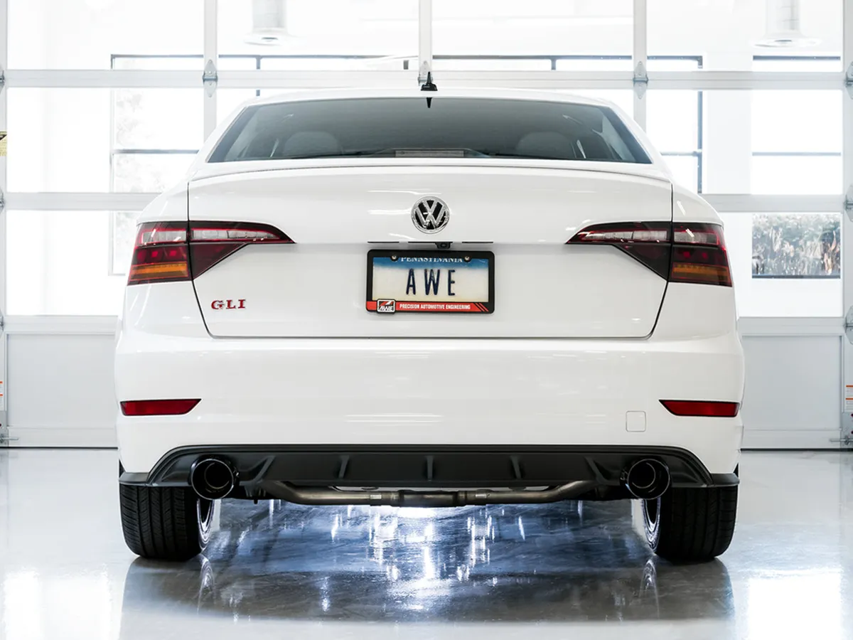 AWE Track Edition Exhaust - Non-Resonated - for MK7 Jetta GLI w/ Stock Downpipe - Chrome Silver Tips product image