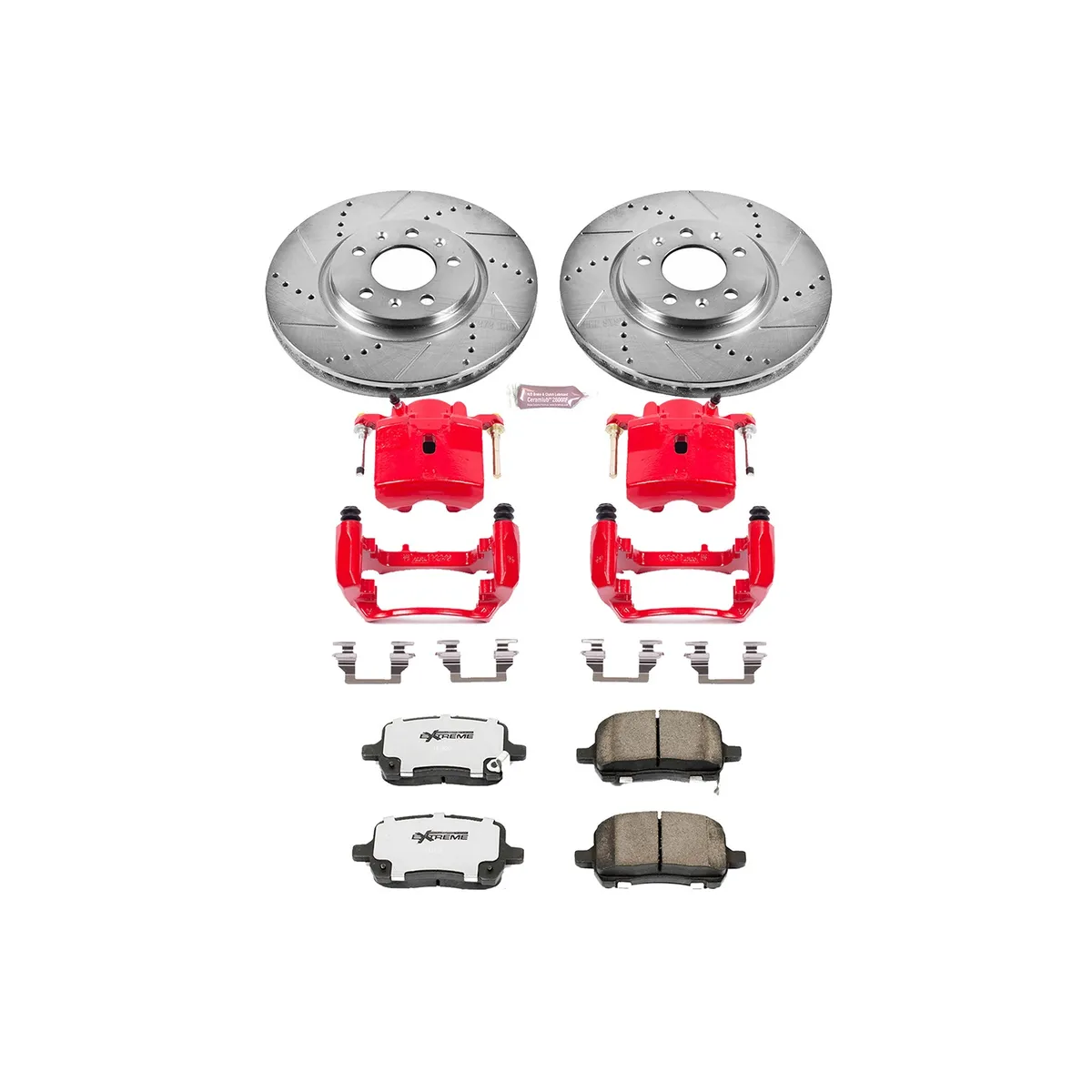 Z26 Street Warrior Upgrade Kit: Drilled/Slotted Rotors; Carbon-Fiber Ceramic Pads; Powder Coated Calipers product image