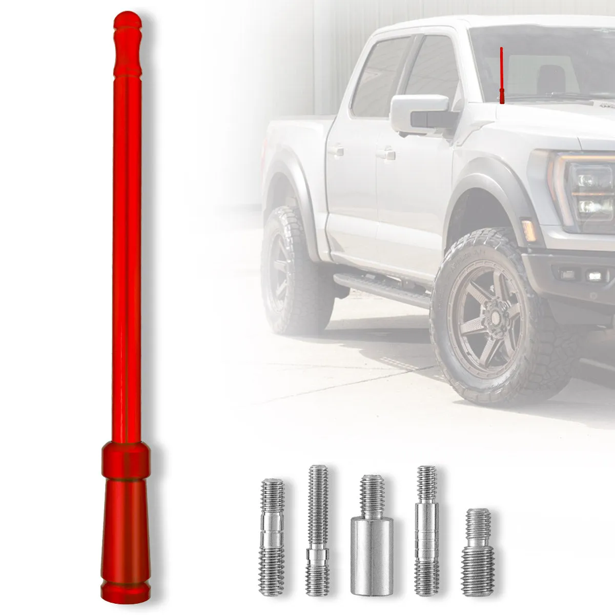 Aluminum 8" Antenna Mast (Fits OEM Factory Threaded Antenna) Multiple Colors product image