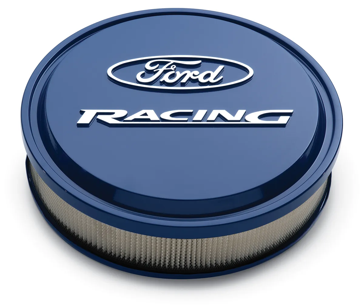 Slant-Edge Alunimum Air Cleaner Kit Ford Blue Raised/Milled Emblems 13 Inch Ford Racing product image