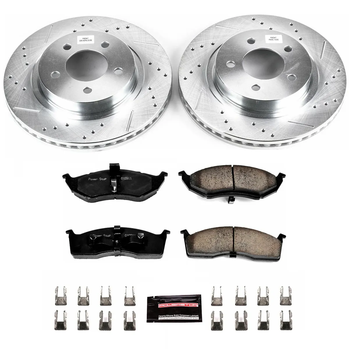Z23 Evolution Sport Upgrade Kit: Drilled/Slotted Rotors; Carbon-Fiber Ceramic Pads W/Hardware product image