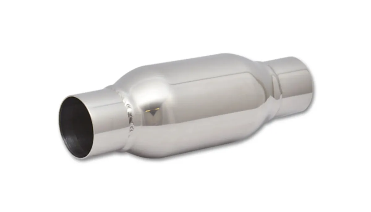 Bottle Style Resonator; 2.5 in. Inlet/Outlet ID; 4 in. Body OD; 12 in. Overall L; 8 in. Body L; product image