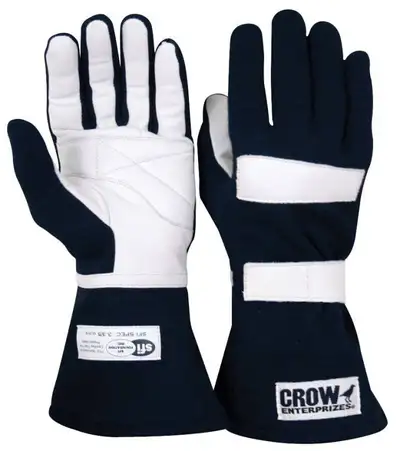 crow safety Junior Driving Gloves Black Large SFI-3.3/5