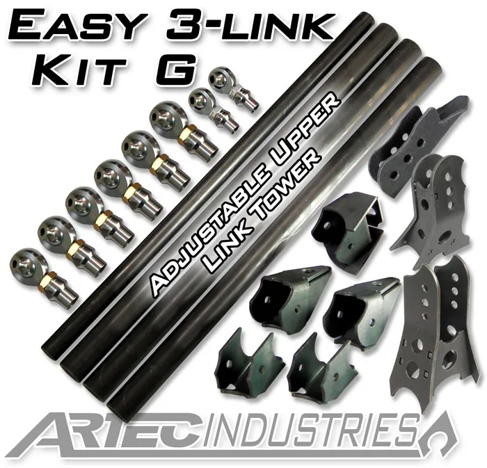 Easy 3 Link Kit G Adjustable Upper link No Tubing Outside Frame Offset Front Passenger Rear Driver Artec Industries product image