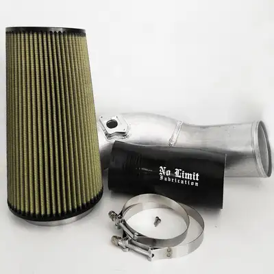 No Limit Fabrication 6.0 Cold Air Intake 03-07 Ford Super Duty Power Stroke Raw PG7 Filter No Limit Fabrication