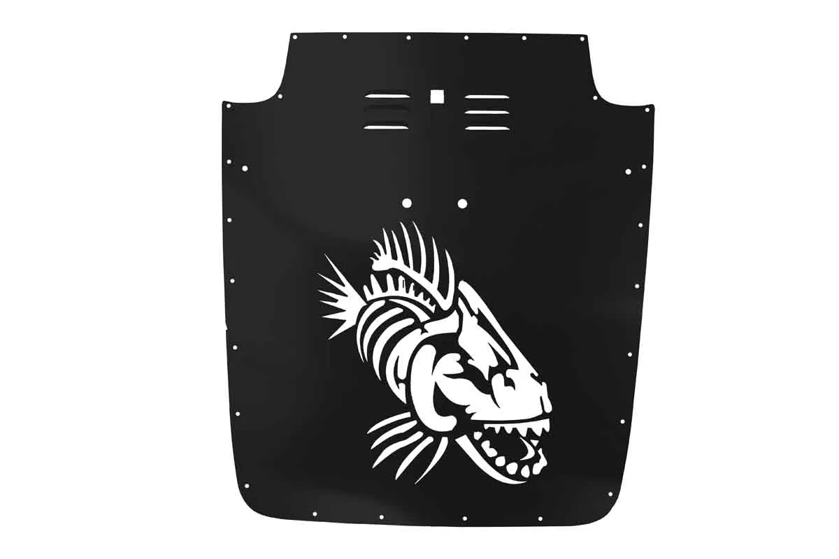 199702 Wrangler Fishbone TJ Hood Louver (9702) Black Black Powder Coat product image