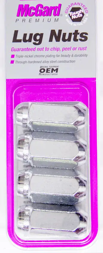 McGard Hex Lug Nut M14x2.0 Duplex Cone Seat 13/16 Hex 2.25 in Oal Chrome (4 Pk)