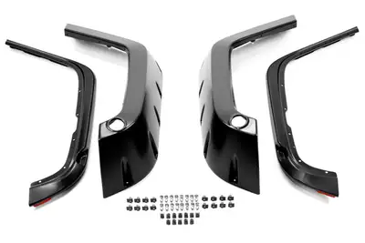 Bushwacker Bushwacker Factory Coverage Pocket Style Fender Flare Set Front Black - JK