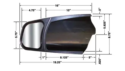 CIPA Custom Towing Mirror Set; Pair; Will Not Fit Mirror w/Turn Signal;