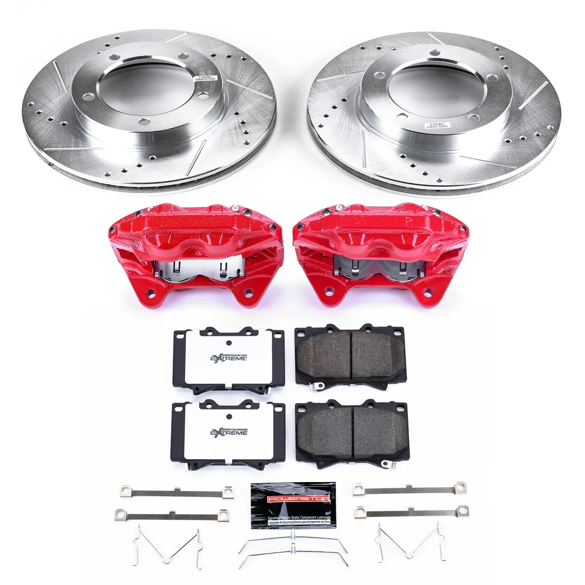 Z36 Truck/Tow Upgrade Kit: Drilled/Slotted Rotors; Carbon-Fiber Ceramic Pads; Powder Coated Calipers product image