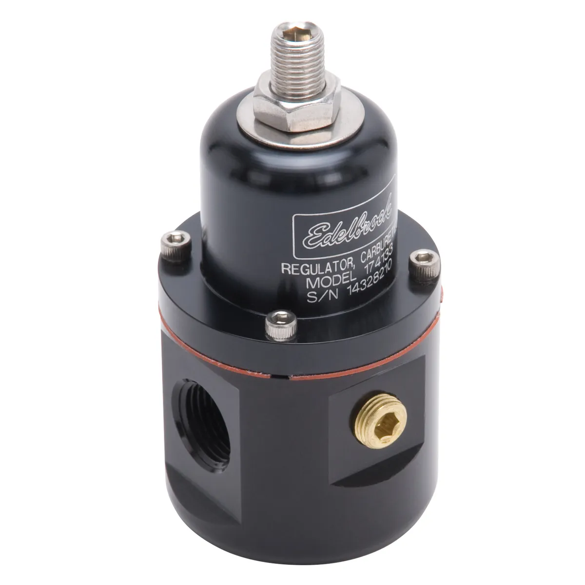 Edelbrock 174133 Carbureted Adjustable Bypass Fuel Pressure Regulator (160 GPH) in Black Finish product image