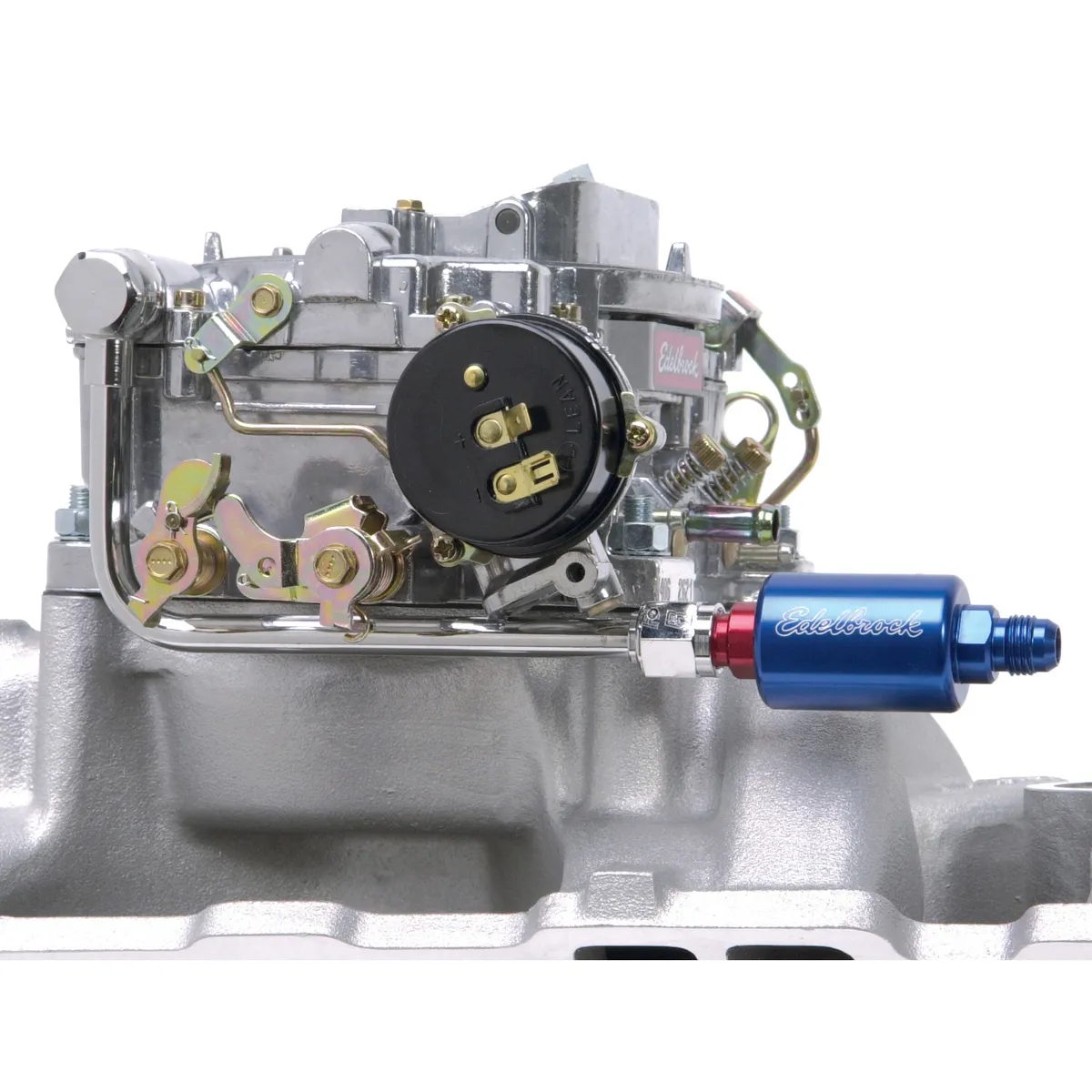 Edelbrock 8134 Chromed Steel Fuel Line & Filter Kit Fo Eps Carbs. product image