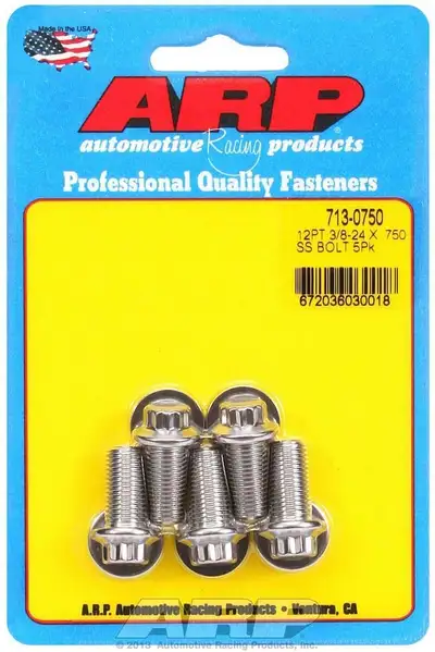 ARP Auto Racing S/S Bolt Kit - 12pt. (5) 3/8-24 x .750