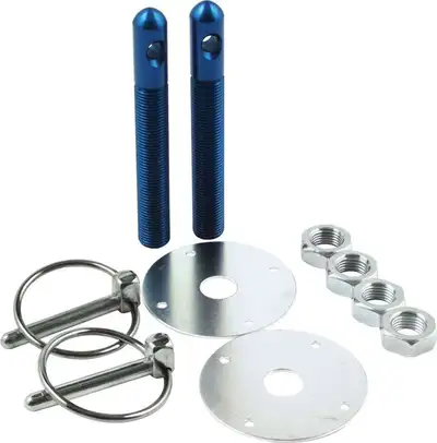 Allstar Performance Alum Hood Pin Kit 1/2in with 1/4in Clips Blue