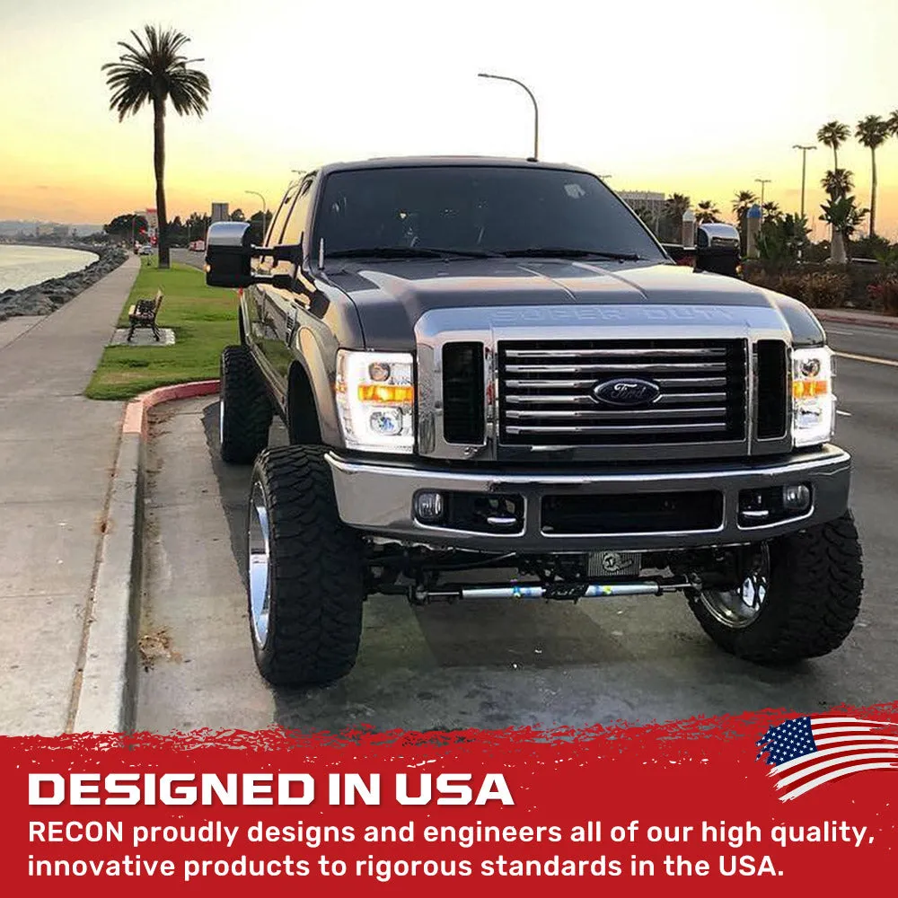 Ford Superduty 08-10 F250f350f450f550 Projector Headlights w Ultra High Power Smooth Oled Halos And DRL - Smoked b product image