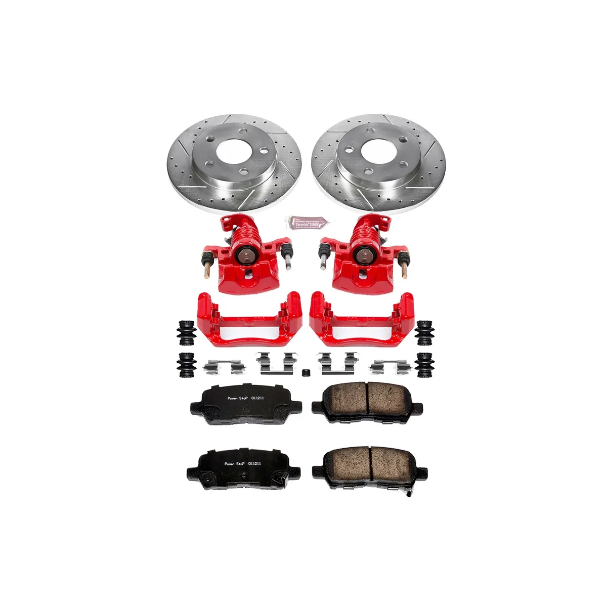 Z23 Evolution Sport Upgrade Kit: Drilled/Slotted Rotors; Carbon-Fiber Ceramic Pads; Powder Coated Calipers product image