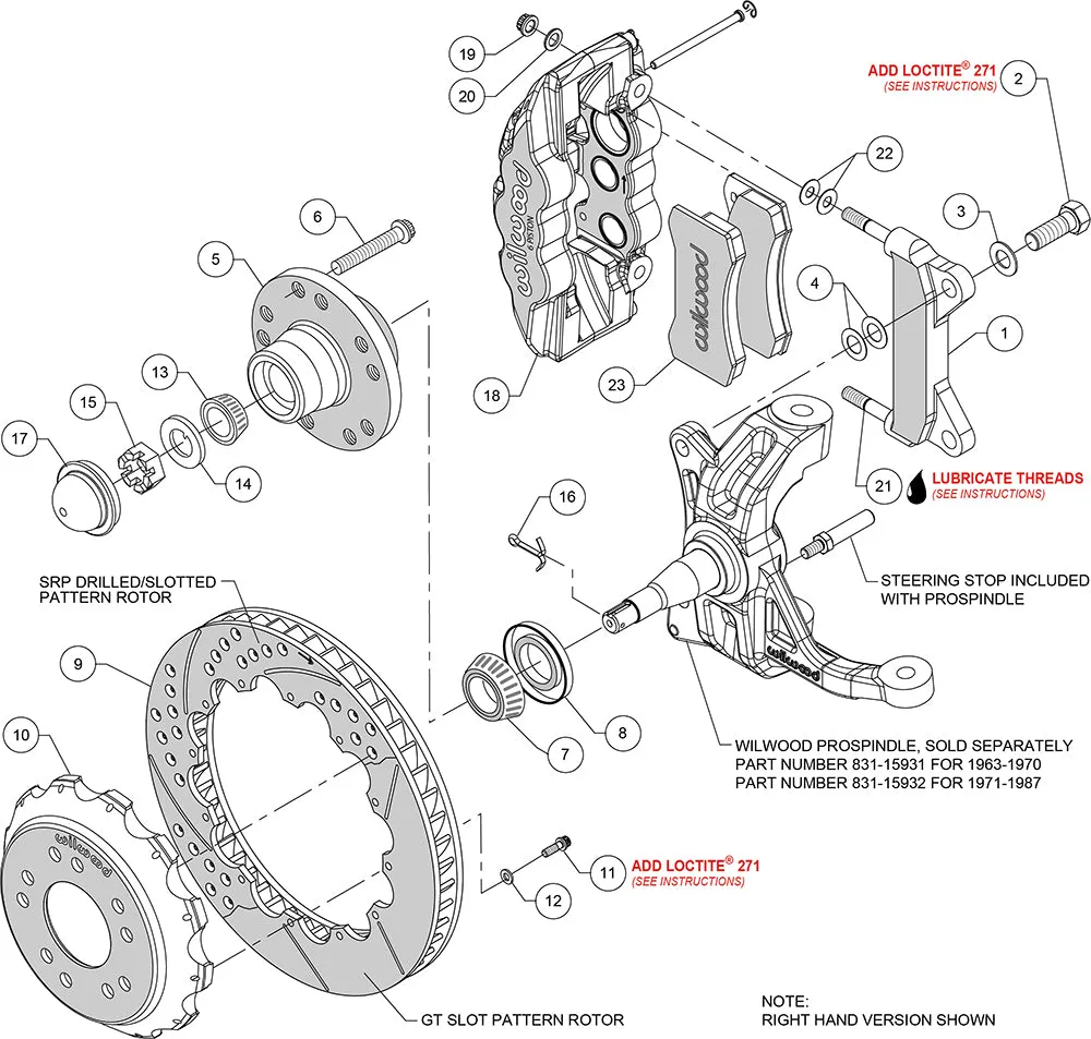 6387 C10 Wwe Iron Pro Spindle Aero6 Front Brake Kit 14in Rotor 5 Lug Red product image