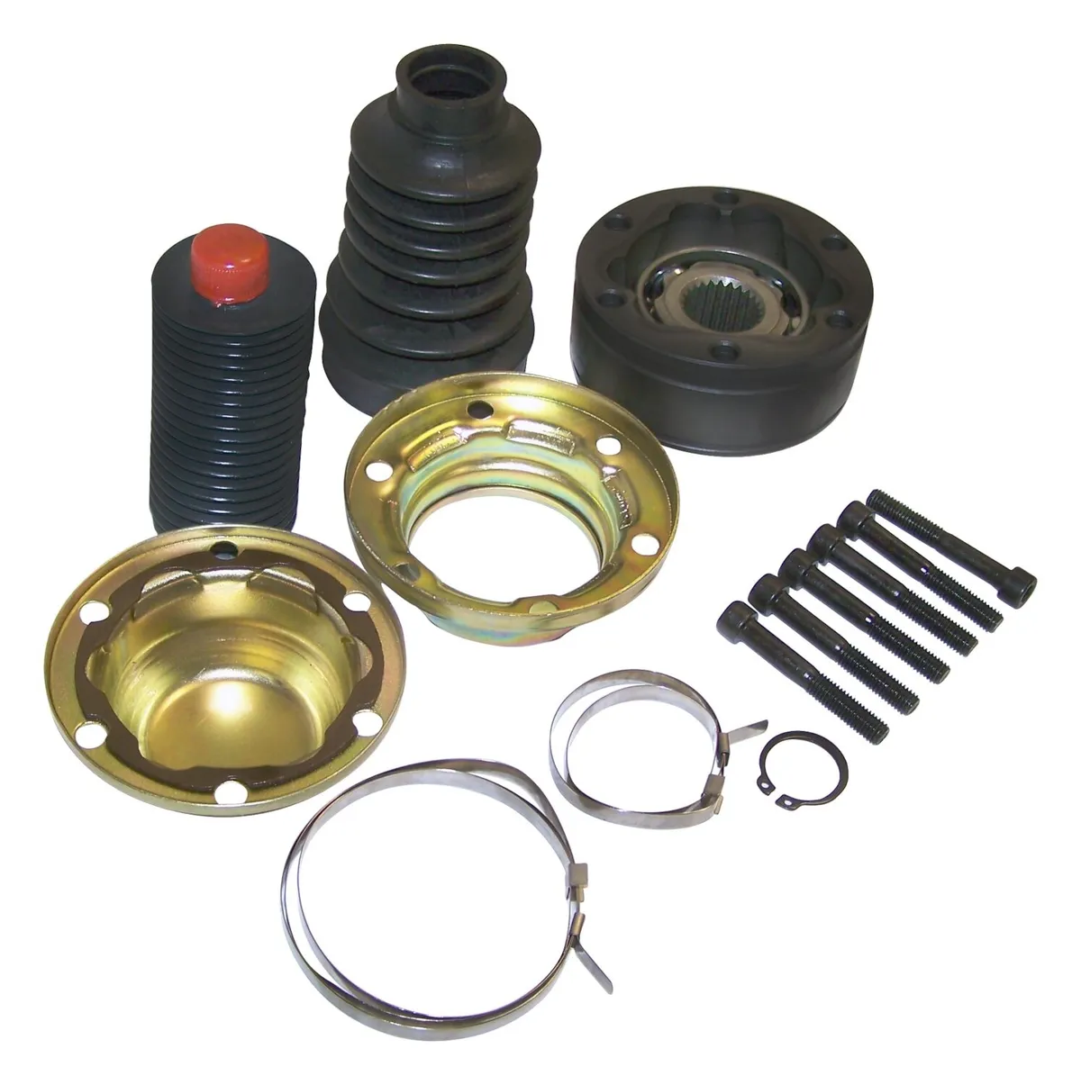 CV Joint Repair Kit; Front; Axle End; Incl. CV Joint/Caps/Boot/Snap Rings/Bolts/Grease; product image