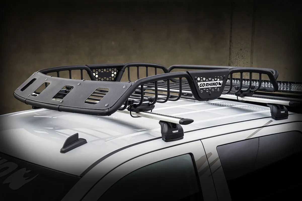 Go Rhino 59047T - SR40 Tubular Steel Roof Rack With 4x Light Mount Openings - 60 Long - Textured Black product image