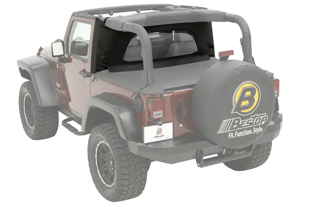 Wrap-Around Windjammers For Jeep 2007-2018 Wrangler JK Black Diamond Bestop product image