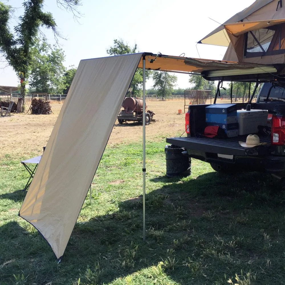 Truck or Car Awning Shade Wall, 4.5x6 Feet, Poly-Cotton Ripstop Fabric, Tan product image