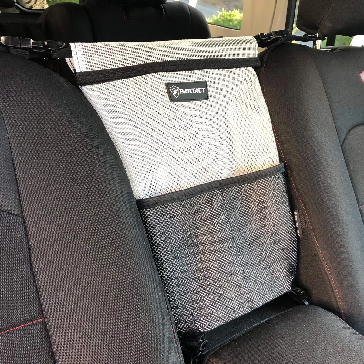Automobile Seat Storage Bag Pet Barrier Organizer for vehicles Sun Shade Mesh Bartact (Pat Pend) product image