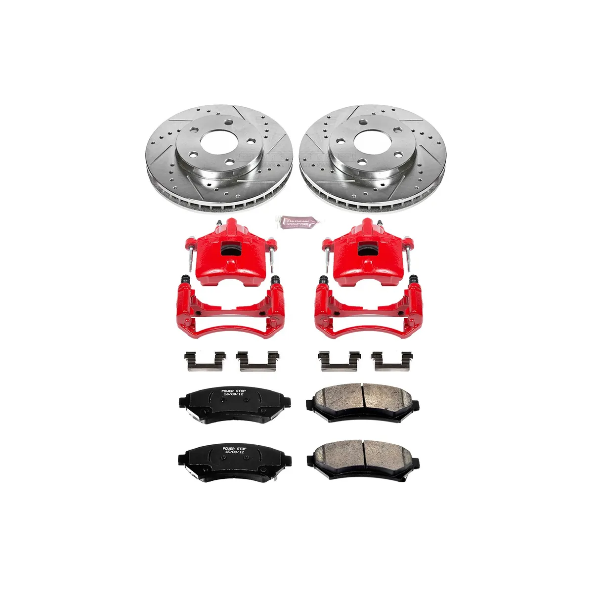 Z23 Evolution Sport Upgrade Kit: Drilled/Slotted Rotors; Carbon-Fiber Ceramic Pads; Powder Coated Calipers product image