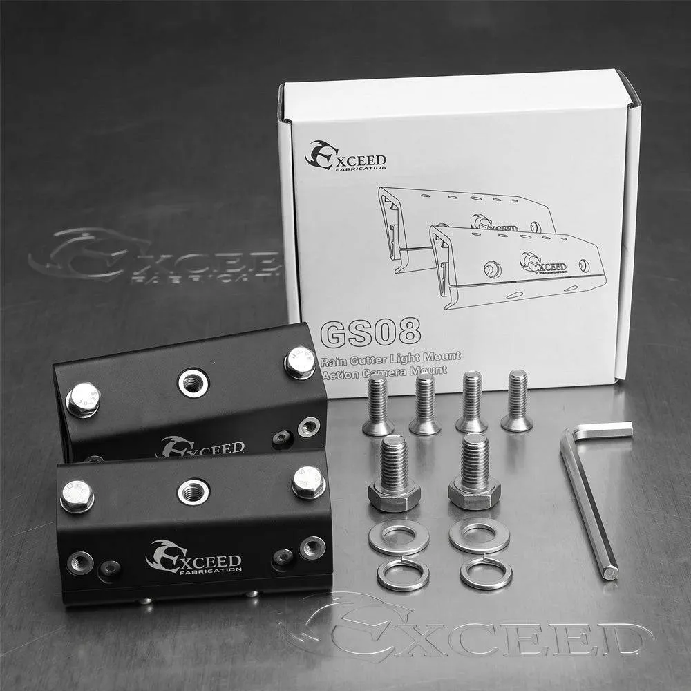 Exceed Fabrication™ No-Drill Rain Gutter Pod Light Bracket Kit for 2018+ Jeep Wrangler JL & Gladiator JT Hardtop product image
