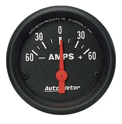 AutoMeter Gauge, Ammeter, 2 1/16", 60A, Electric, Z Series