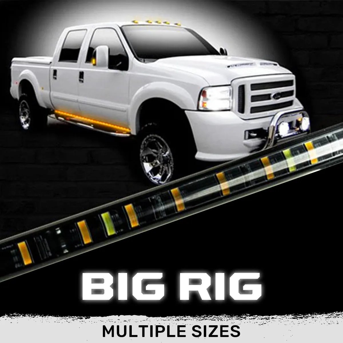 62inch Big Rig LED Running Light Kit in Amber - 2 Piece Set Includes Left And Right Side Fits All Extended And Quad Cab product image