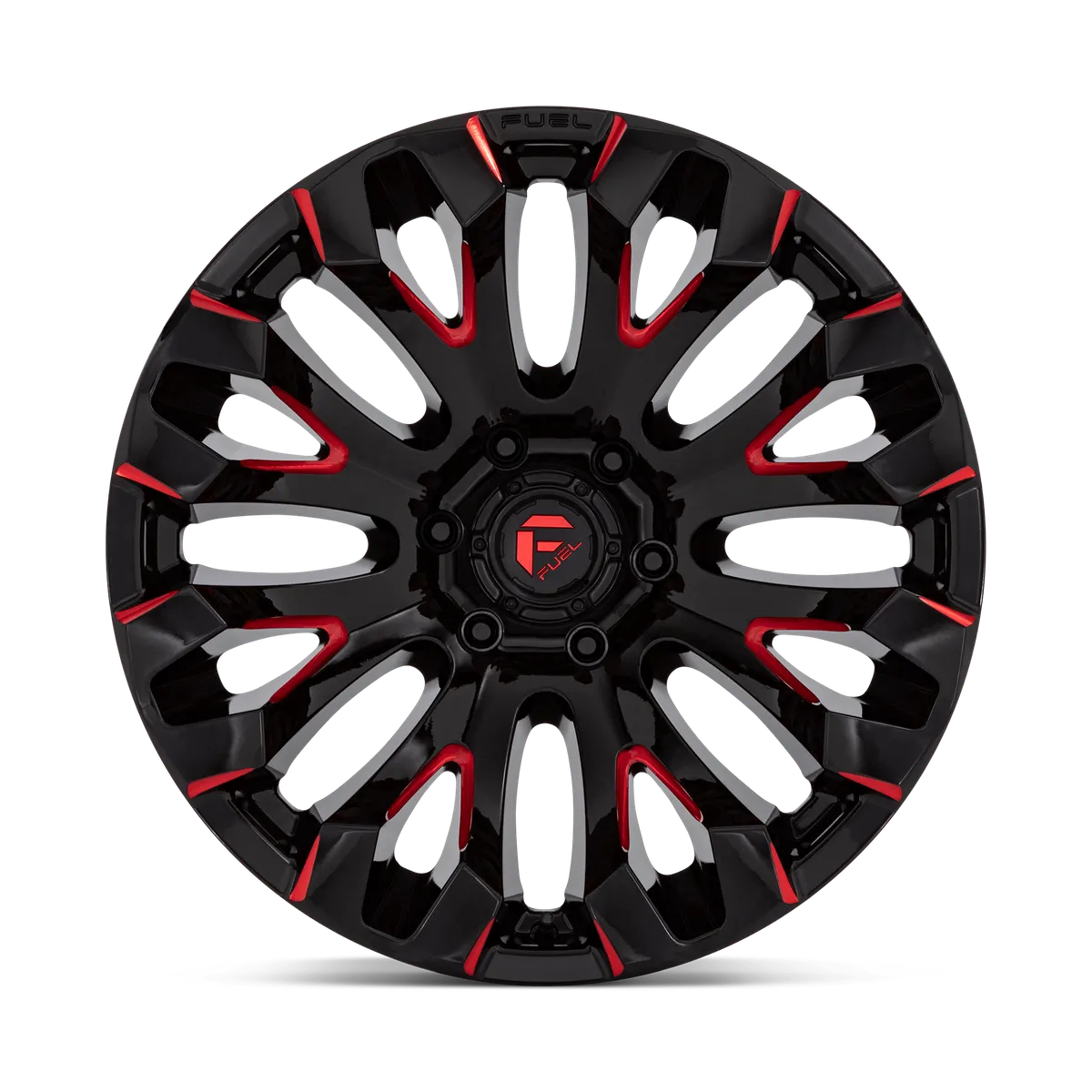 Fuel Wheels | Quake | Gloss Black Milled Red Tint product image