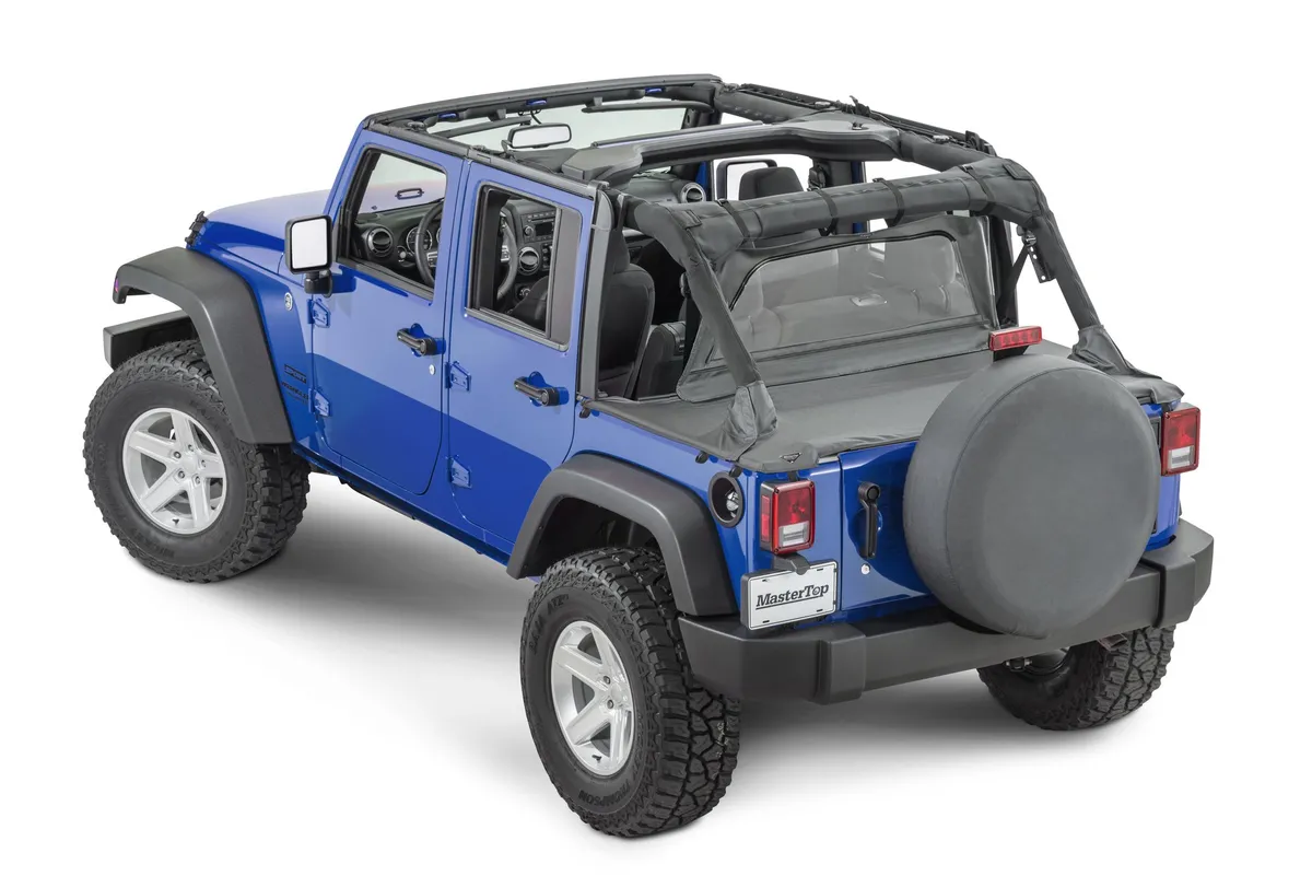 Jeep JK Zip Down WindStopper For 07- 18 Wrangler JK 4 Door Black Diamond MasterTop product image