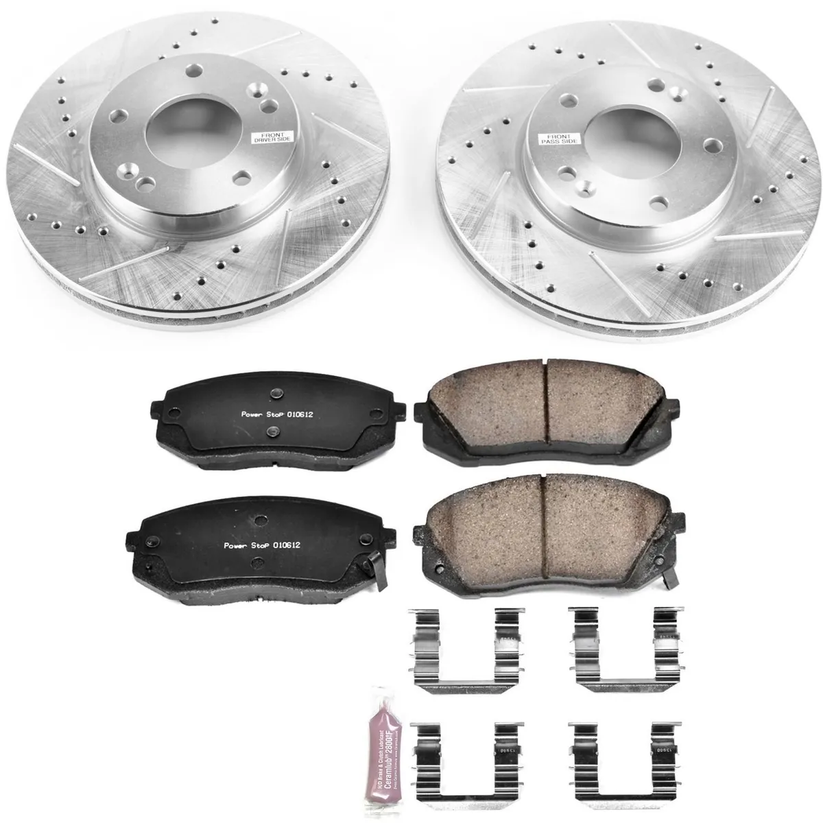 Z23 Evolution Sport Upgrade Kit: Drilled/Slotted Rotors; Carbon-Fiber Ceramic Pads W/Hardware product image