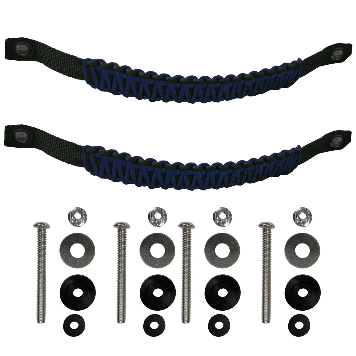 Paracord Grab Handles Front Pair Bolt-On For Jeep Wrangler Jl, Jlu & Gladiator 2018-2025 - 550 Paracord | Bartact | Black / Royal Blue product image