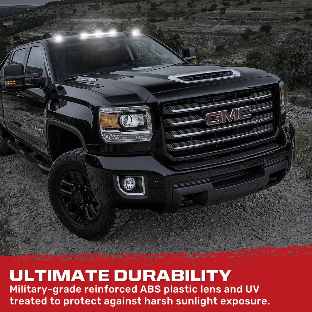 GMC & Chevy 20-25 (4th Gen) Heavy-Duty (3-Piece Set) Cab Roof Light Set 2-Way Front & Rear Facing Ultra High-Power White LEDs - (ATTN: This cab light kit replaces Factory/OEM installed cab roof lights) - Multiple Lens product image