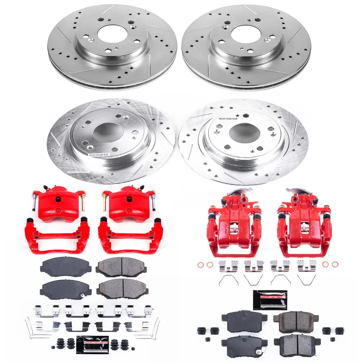 Z23 Evolution Sport Upgrade Kit: Drilled/Slotted Rotors; Carbon-Fiber Ceramic Pads; Powder Coated Calipers product image