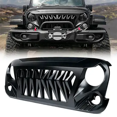 LED Factory Mart USA Only Venom Series Replacement Grille For Jeep Wrangler 2007-2018 JK Jku