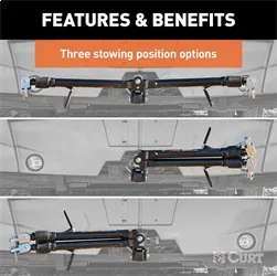 Curt Rambler Steel RV Tow Bar 7500 Lbs. 2 Inch Shank) Includes Tow Bar Safety Cables Hitch Pin and Clip RockJock 4X4 product image