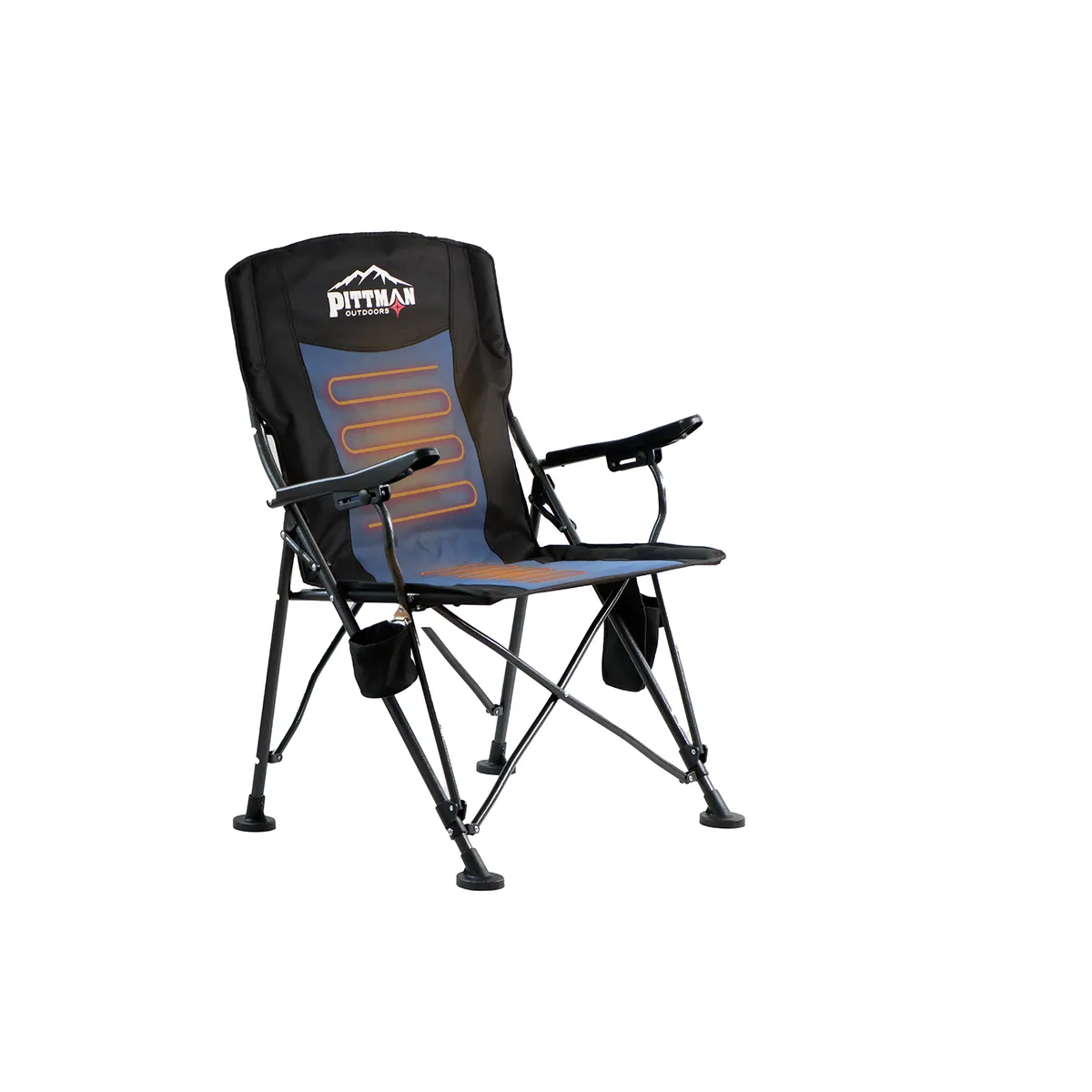 AirBedz PPI-HEAT_CHR Pittman Outdoors Heated Camping Chair - Black/Blue product image