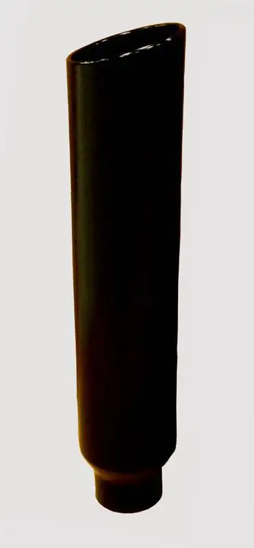 Pypes Performance exhaust 5 Inch Inlet OD X 6 Inch Outlet x 36 Inch Length Rolled Angle Stack 304 Stainless Black Powder Coated Pypes Performance Exhaust