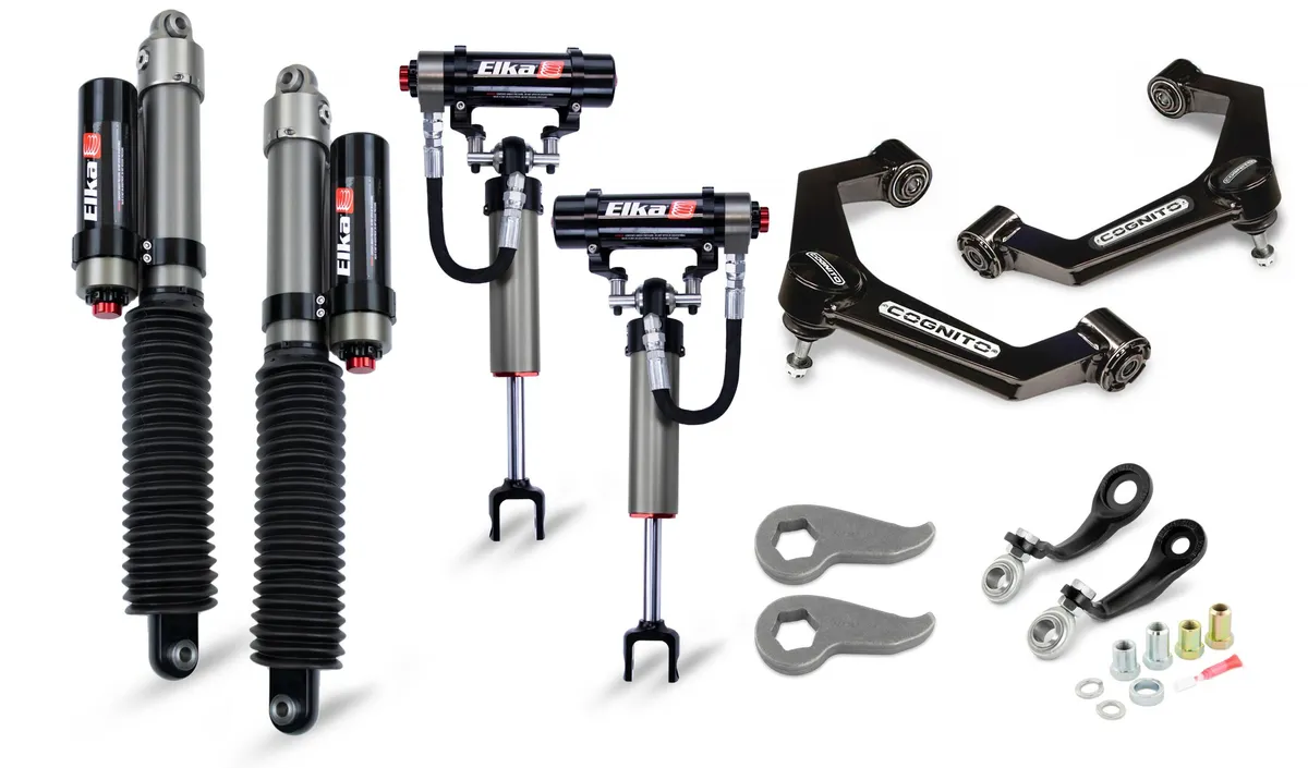 Cognito Motorsports Truck Cognito 3-Inch Elite Leveling Kit with Elka 2.5 Reservoir shocks for 2011-2019 Silverado/Sierra 2500-3500 2WD-4WD Trucks