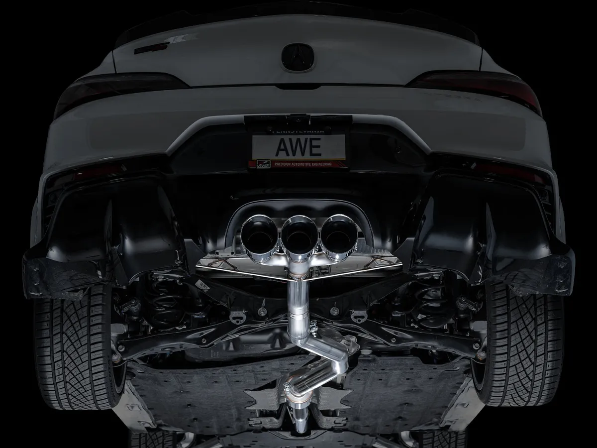 AWE Track Edition Exhaust for DE5 Integra Type-S - Triple Chrome Silver Tips product image